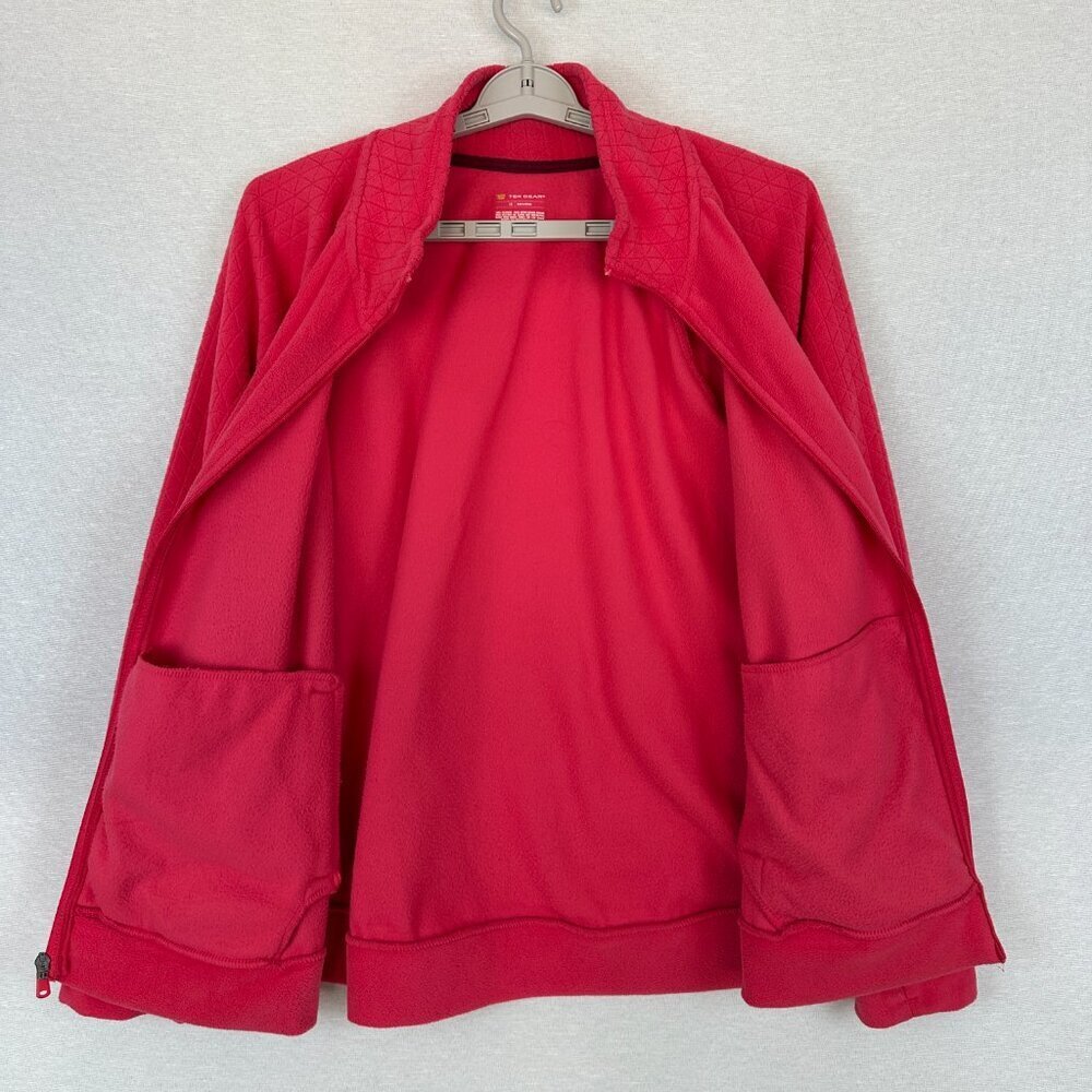 TEK GEAR WOMEN'S FULL-ZIP FLEECE JACKET IN HOT PINK, MOCK NECK POCKETS SIZE 1L - Picture 3 of 11